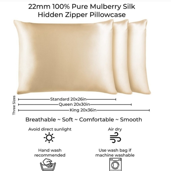 2 NEW 100% Mulberry Silk Pillowcase with hidden zipper - Picture 8 of 10